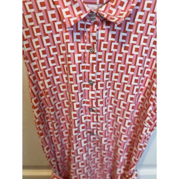 J. McLaughlin Dolly Catalina Cloth Dress Large Pink Salmon Sleeveless Coastal - Picture 3 of 8